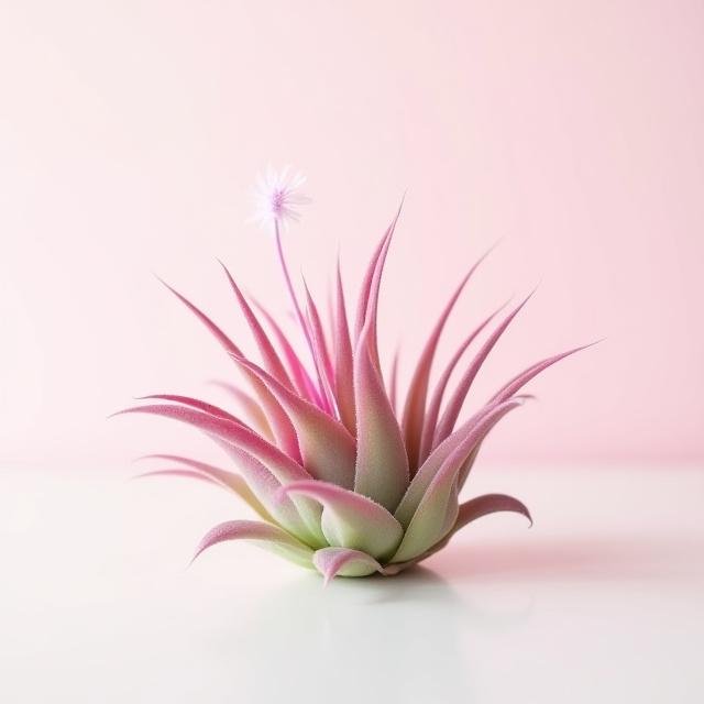 Vibrant blooming air plant with colorful bracts