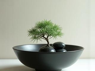 Modern botanical arrangement emphasizing texture and negative space