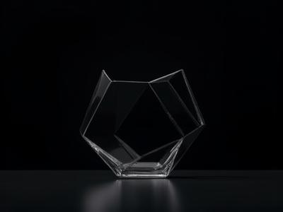 Modern geometric glass terrarium container
