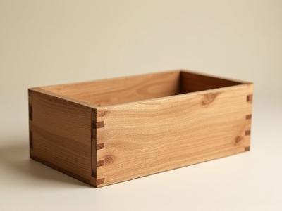 Rustic wooden box container for a miniature garden