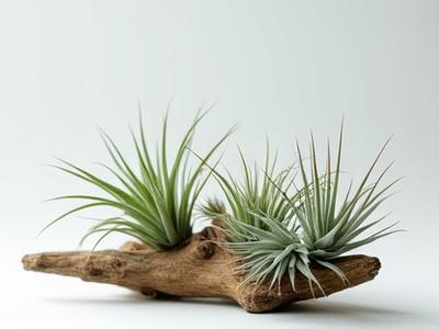 Delicate air plants in a small holder